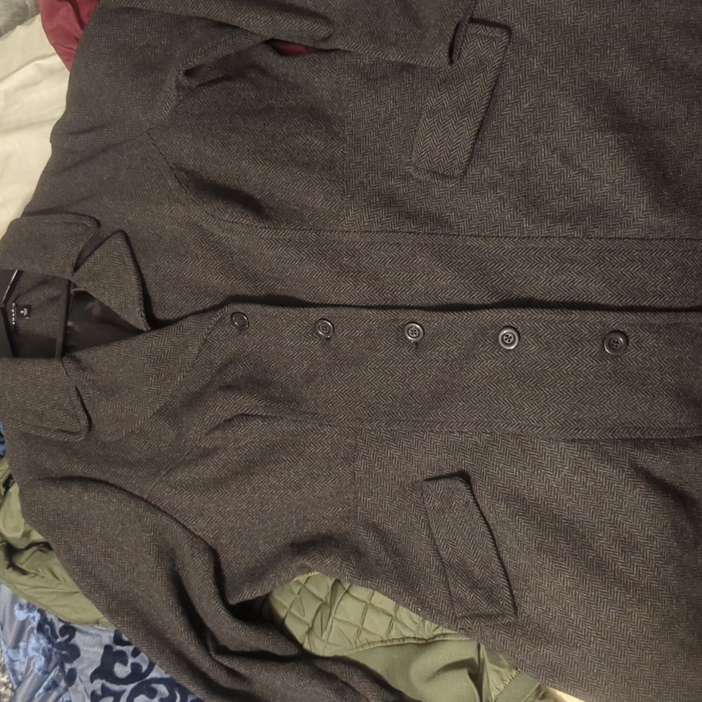 Torrid dark grey herringbone fit and flare coat